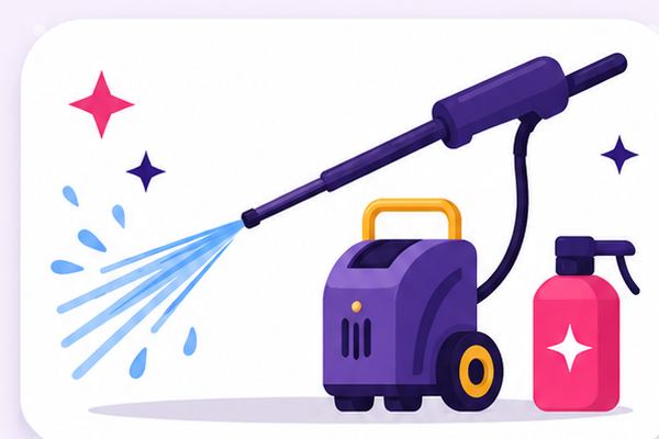Illustrated PTFcleans pressure-washing equipment